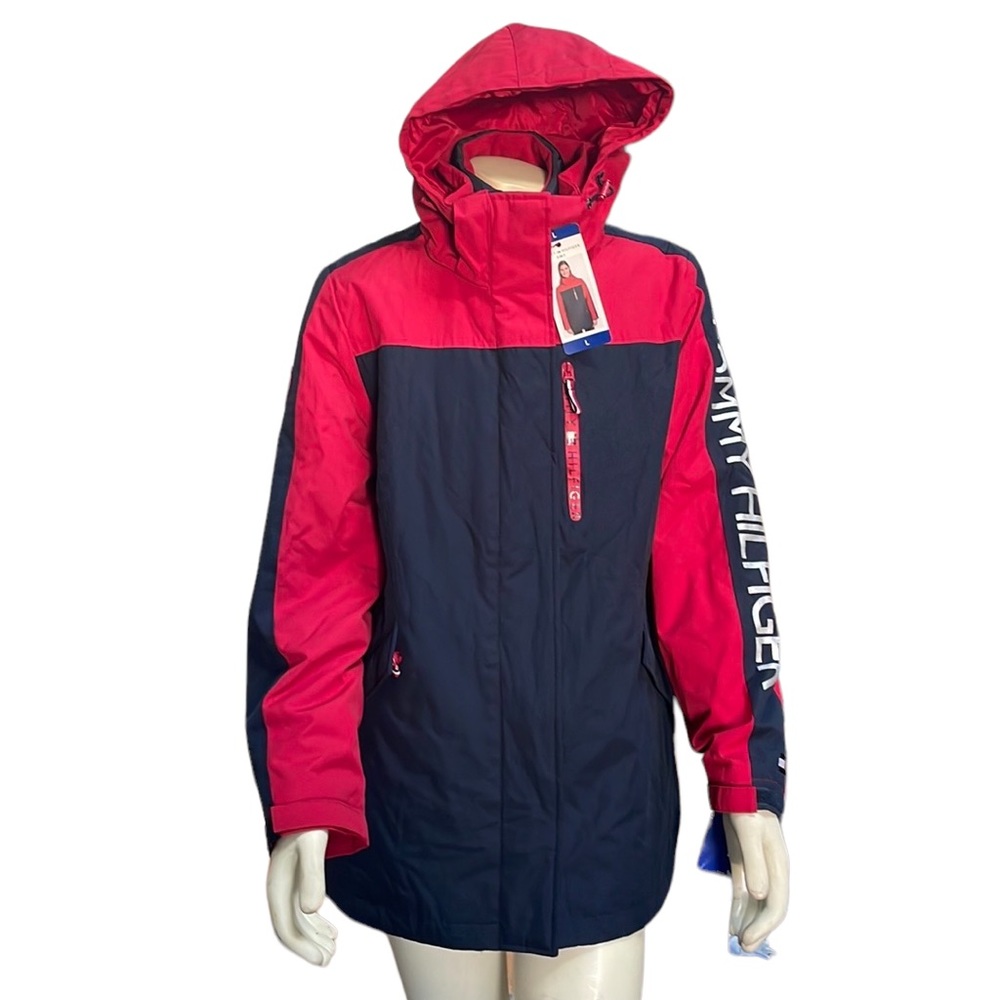 Tommy Hilfiger Women's Navy & Red Hooded Jacket